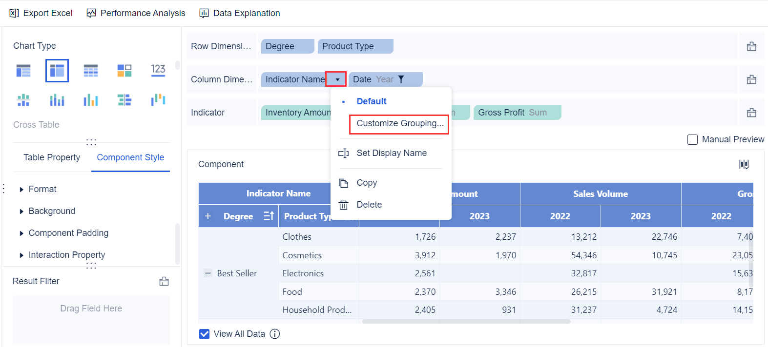 Indicator Name- FineBI Help Document 7.0