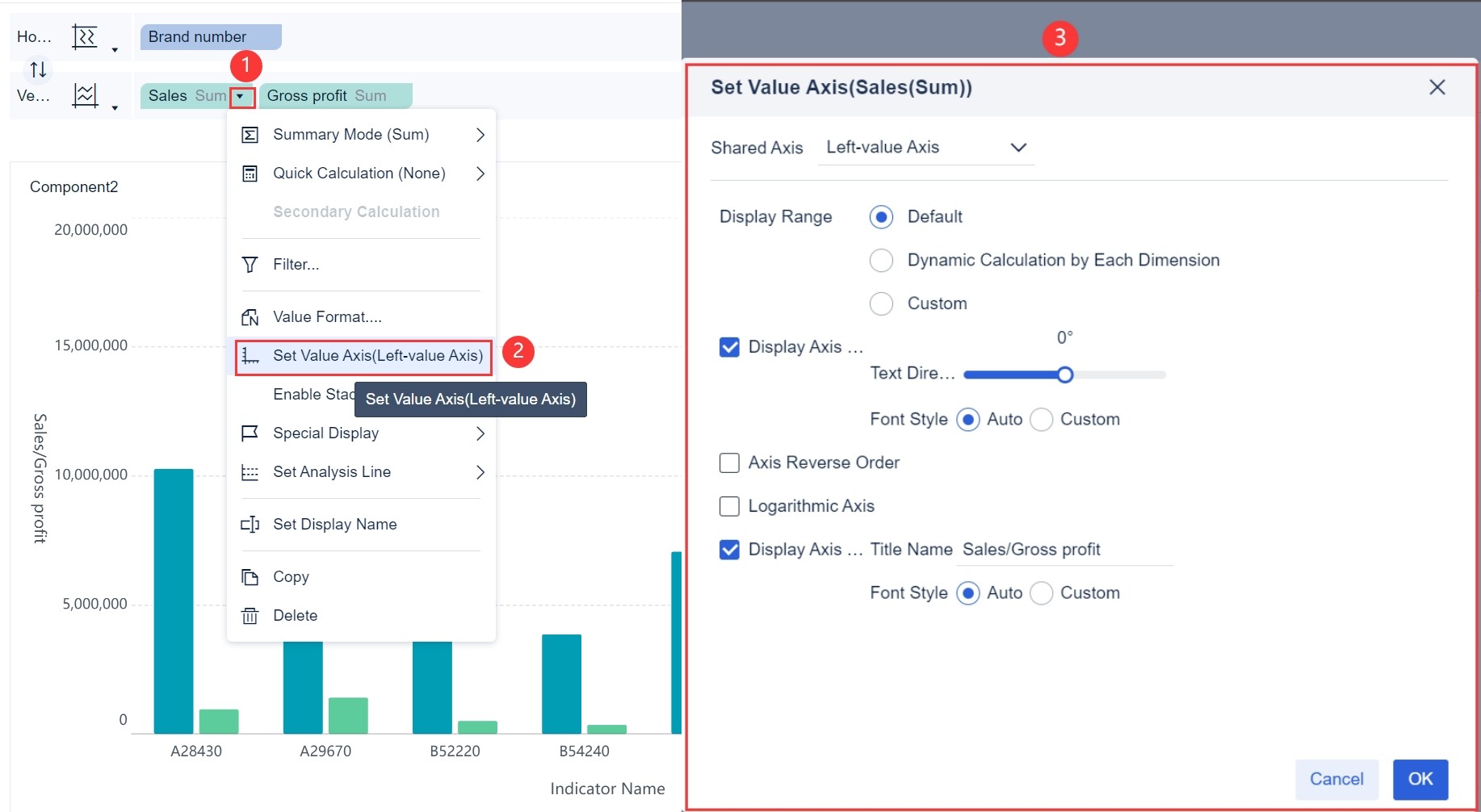 Setting Value Axis in the Chart- FineBI Help Document 7.0