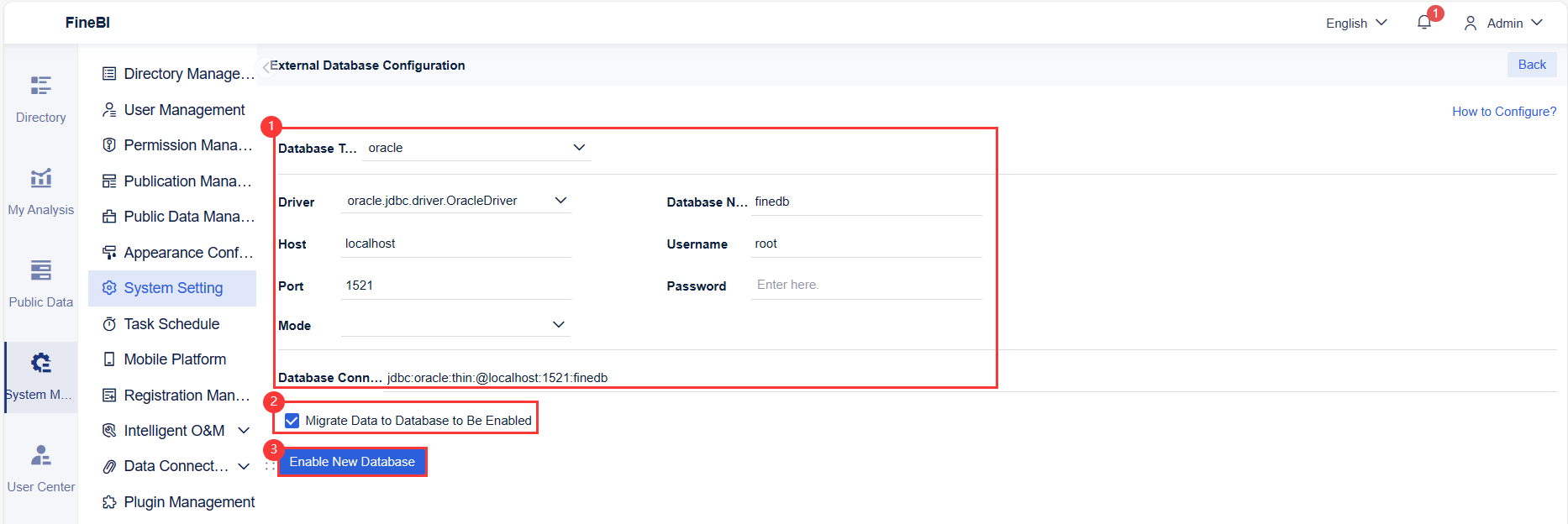 Configuring Oracle Databases- FineBI Help Document