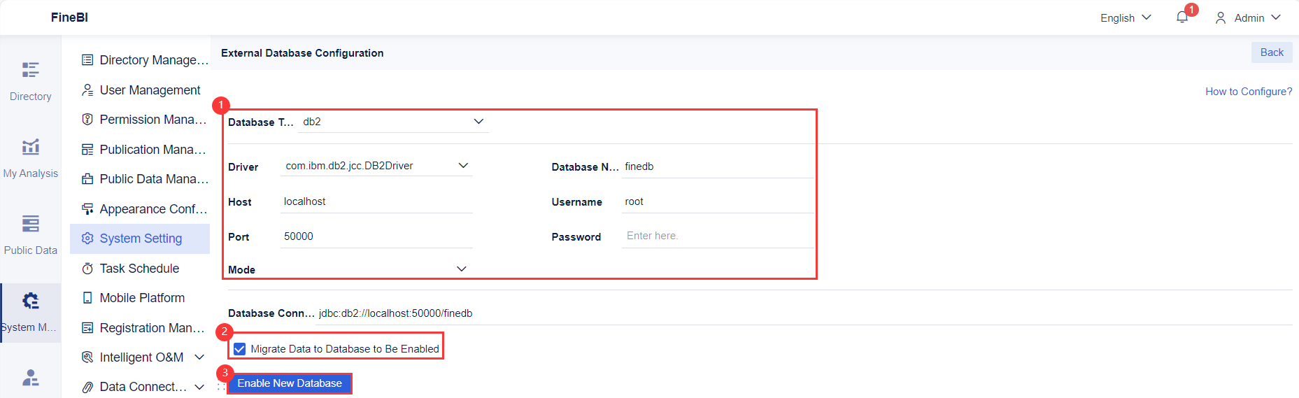 Configuring Db2 Databases- FineBI Help Document 7.0