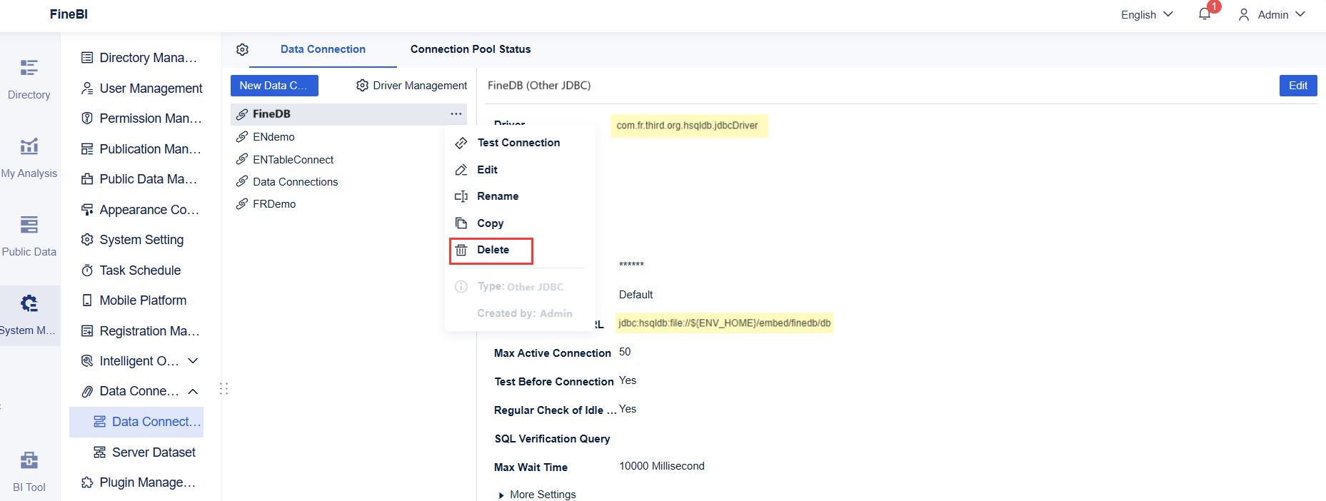 Configuring Db2 Databases- FineBI Help Document 7.0