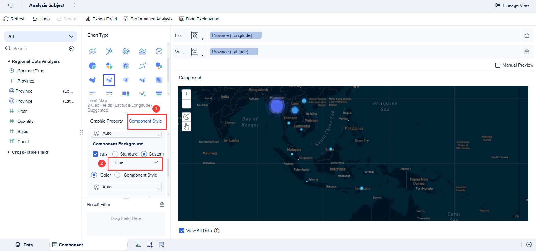 Point Map- FineBI Help Document 7.0