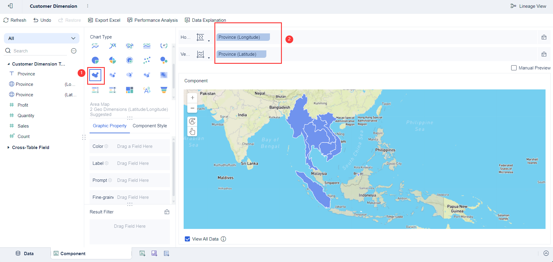 Area Map- FineBI Help Document 7.0