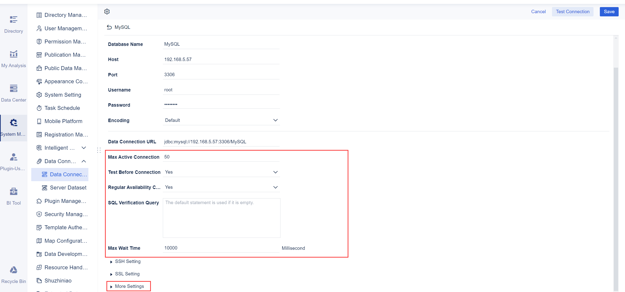 Entry-Level Data Connection Configuration- FineBI Help Document 7.0