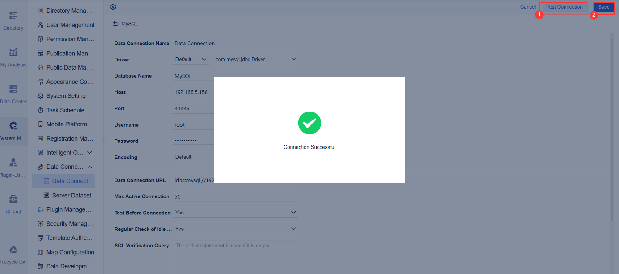 MySQL Data Connection- FineBI Help Document