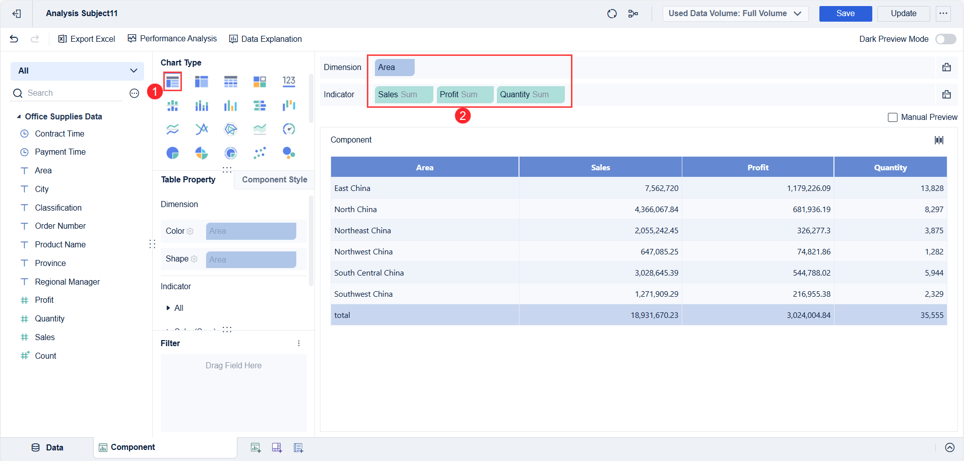 Component Format Painter- FineBI Help Document 7.0
