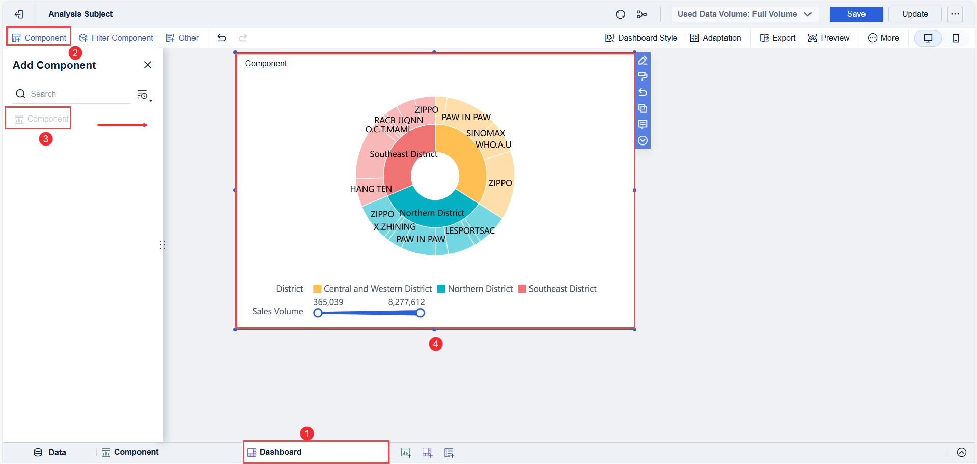 Multi-Level Pie Chart- FineBI Help Document
