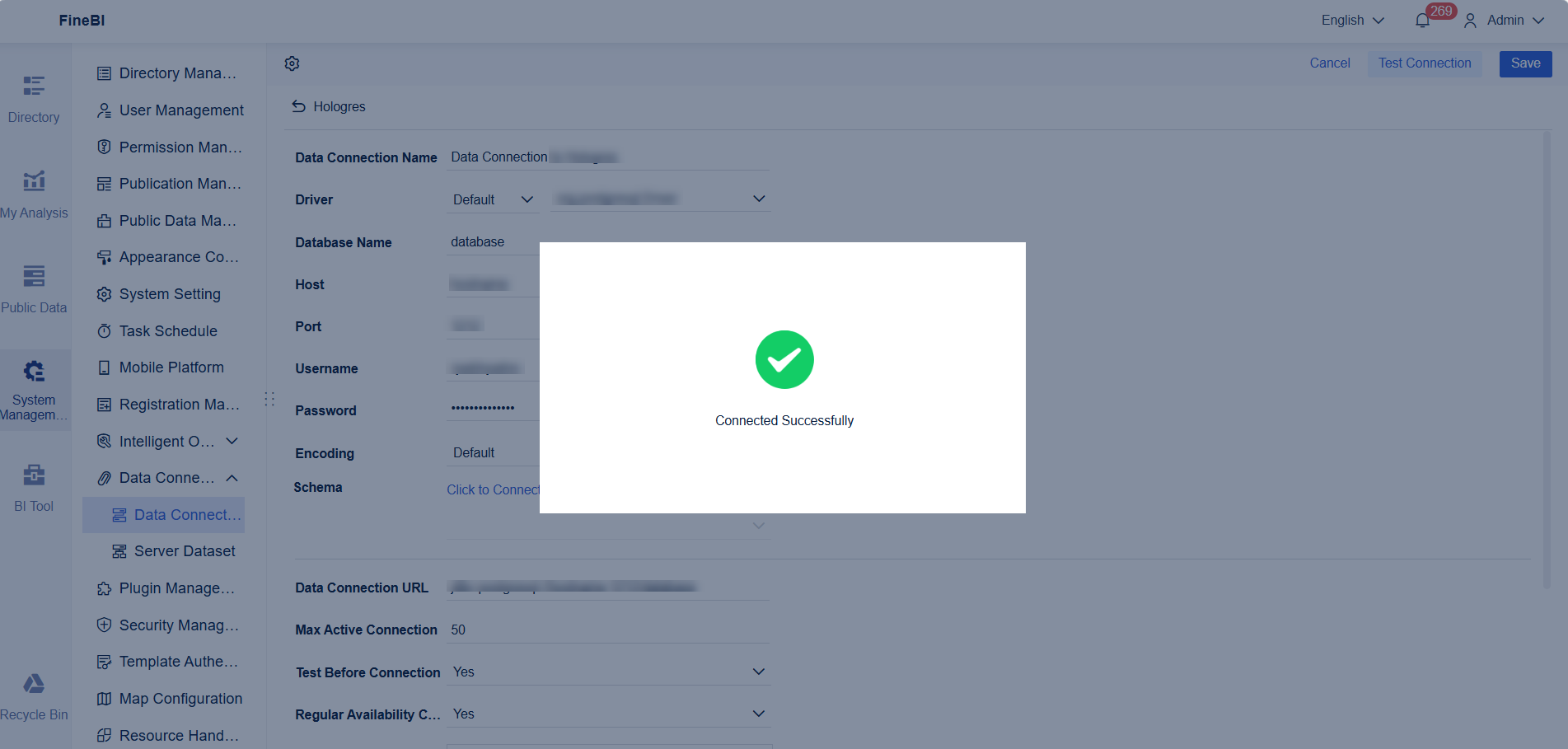 Data Connection to Hologres- FineBI Help Document 7.0