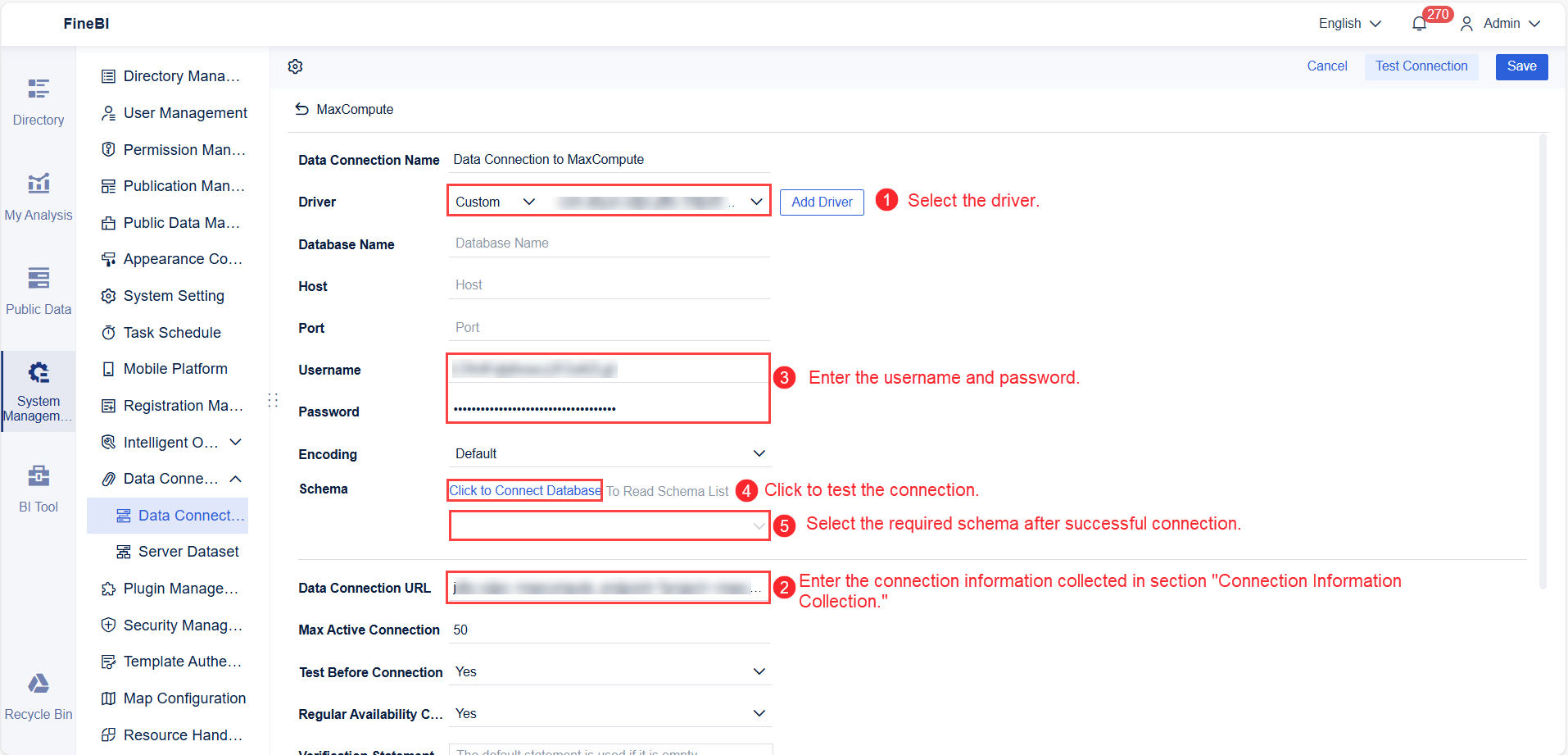 Data Connection to MaxCompute- FineBI Help Document 7.0