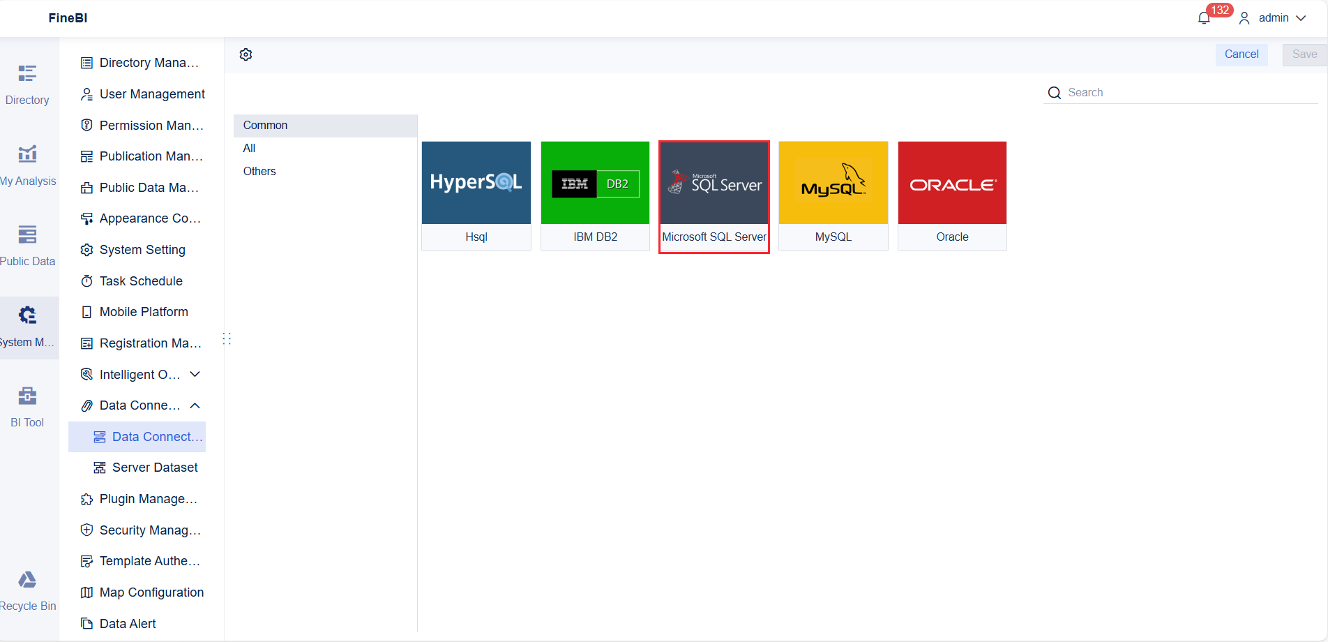 Data Connection to Microsoft SQL Server- FineBI Help Document 7.0