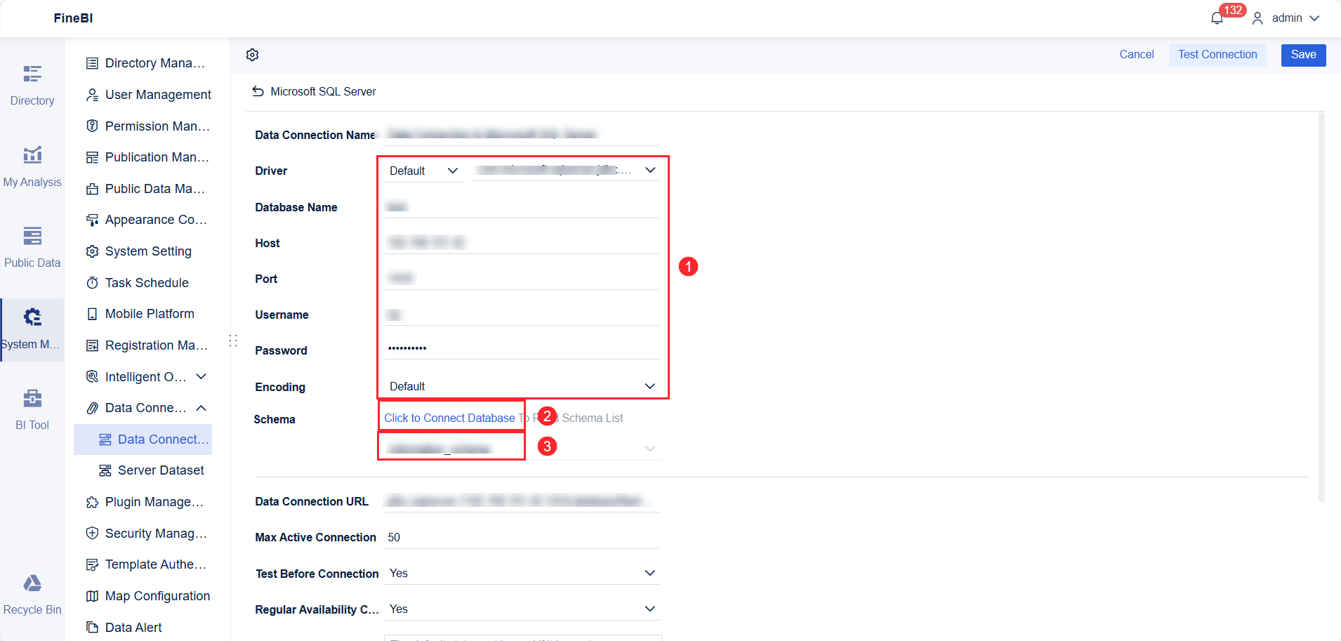 Data Connection to Microsoft SQL Server- FineBI Help Document 7.0
