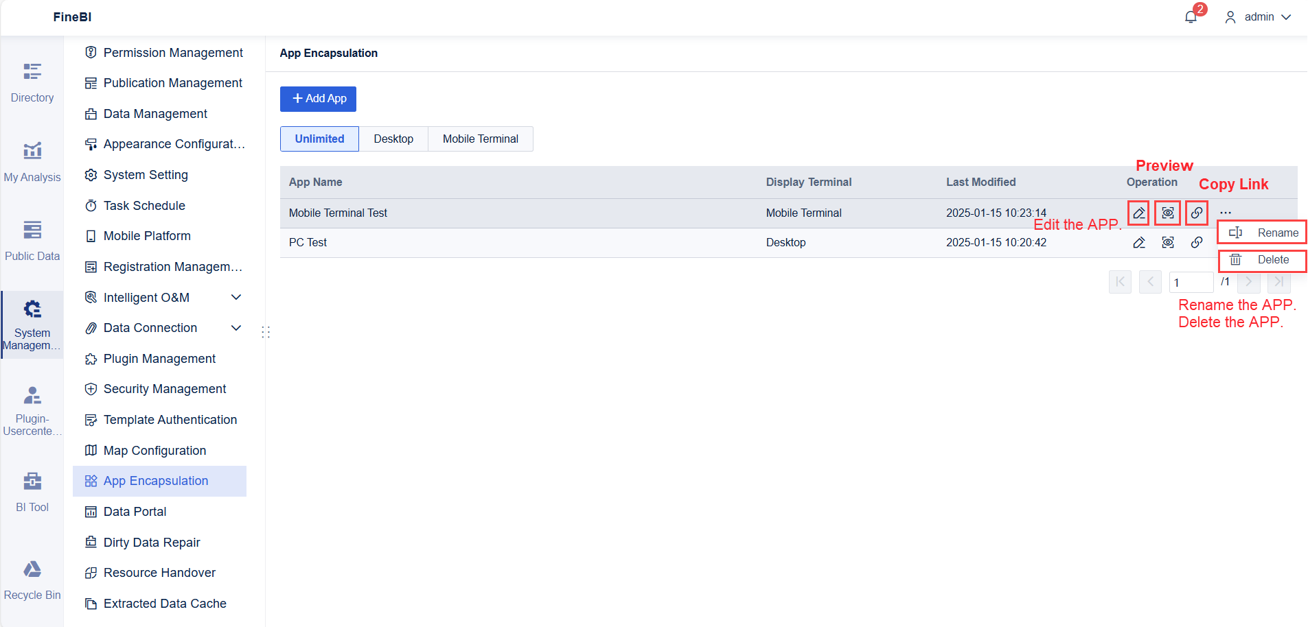 Introduction to App Encapsulation- FineBI Help Document 7.0