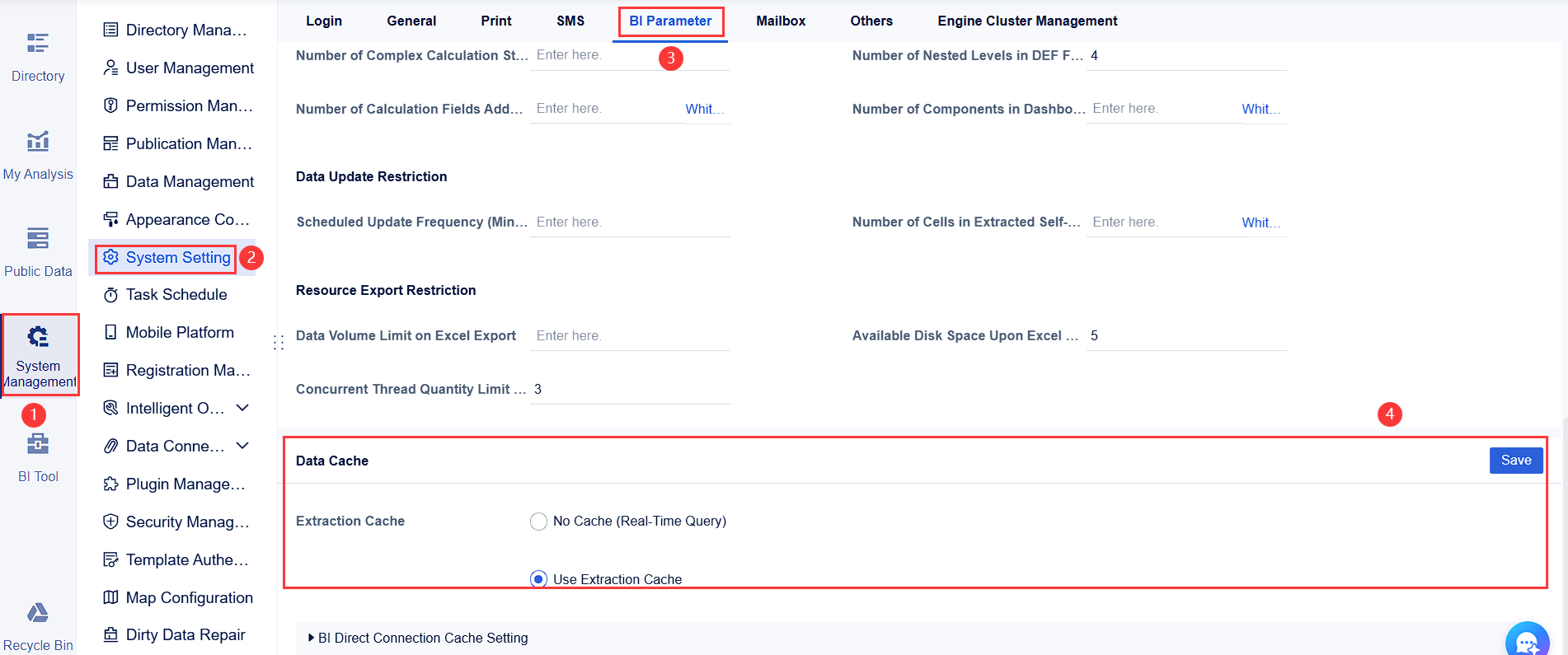BI Cache- FineBI Help Document