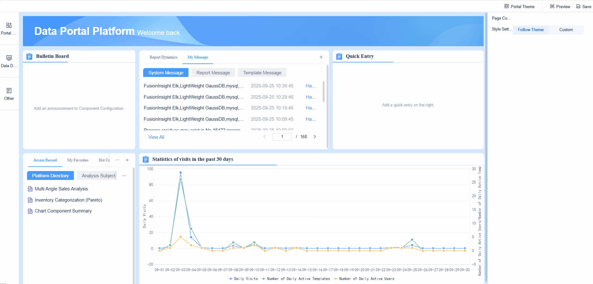Example for Using Data Portal- FineBI Help Document
