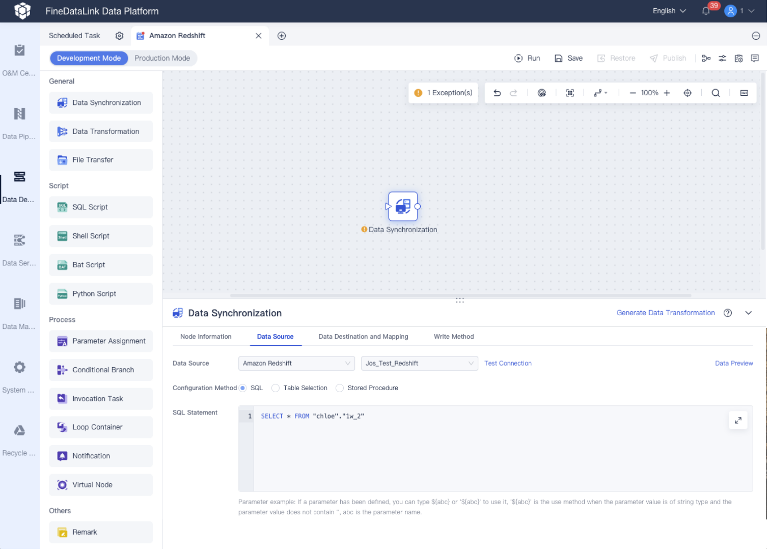 Amazon Redshift Data Connection- FineDataLink Help Document