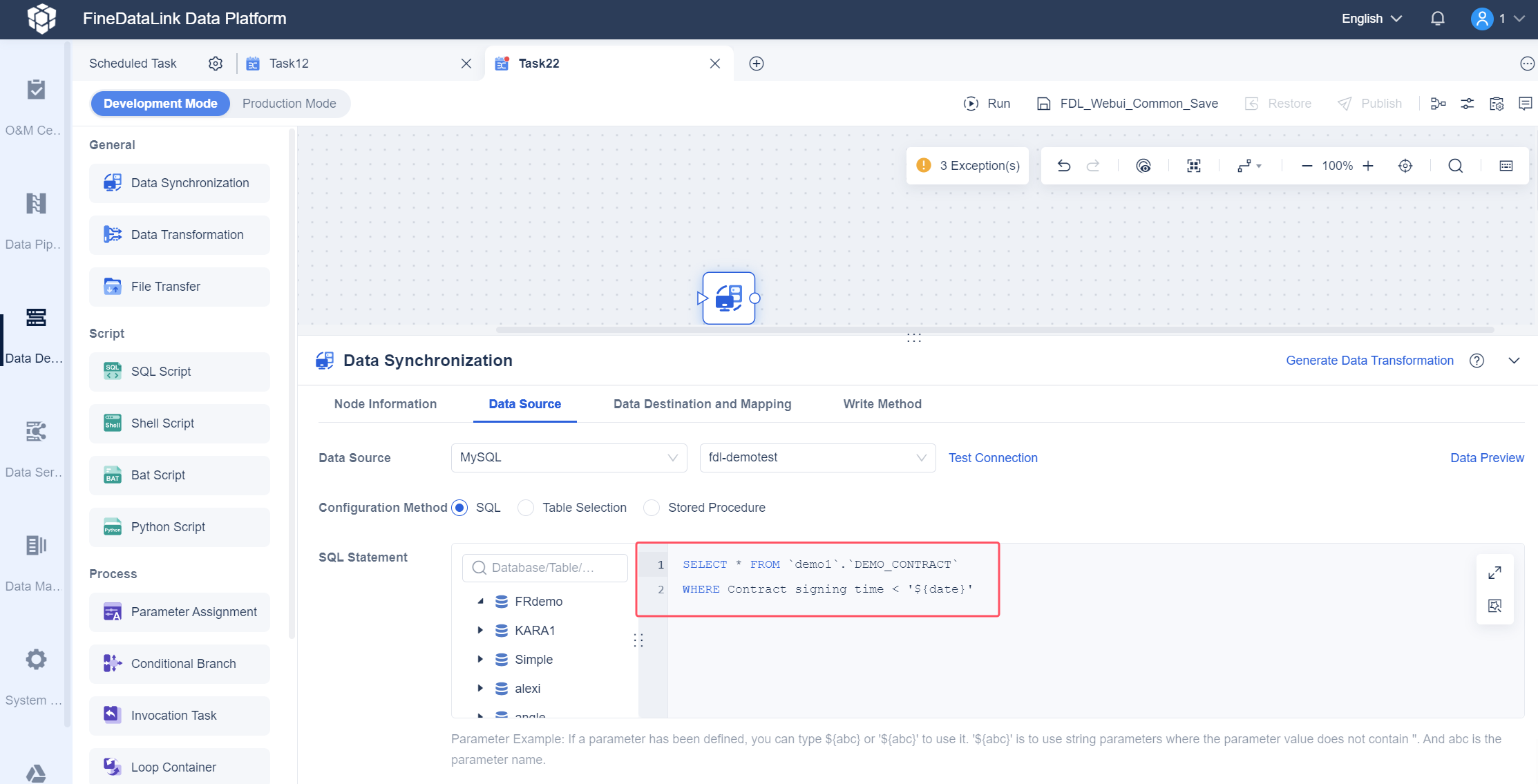Global Parameter - Static Parameter- FineDataLink Help Document