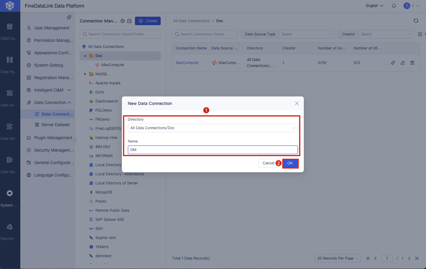 DM Data Connection- FineDataLink Help Document