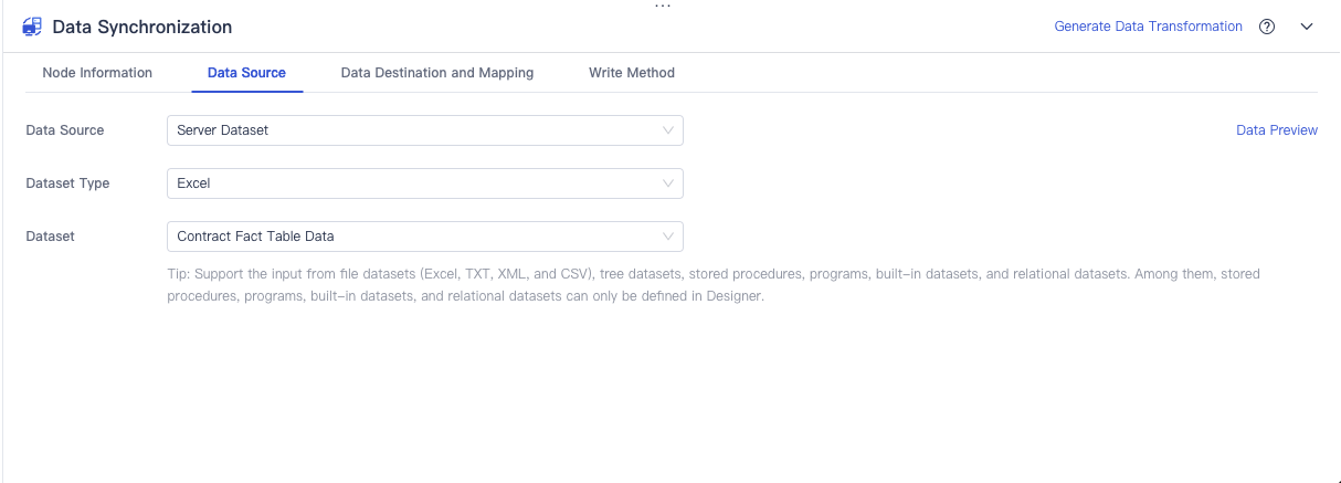 Data Synchronization - Server Dataset- FineDataLink Help Document