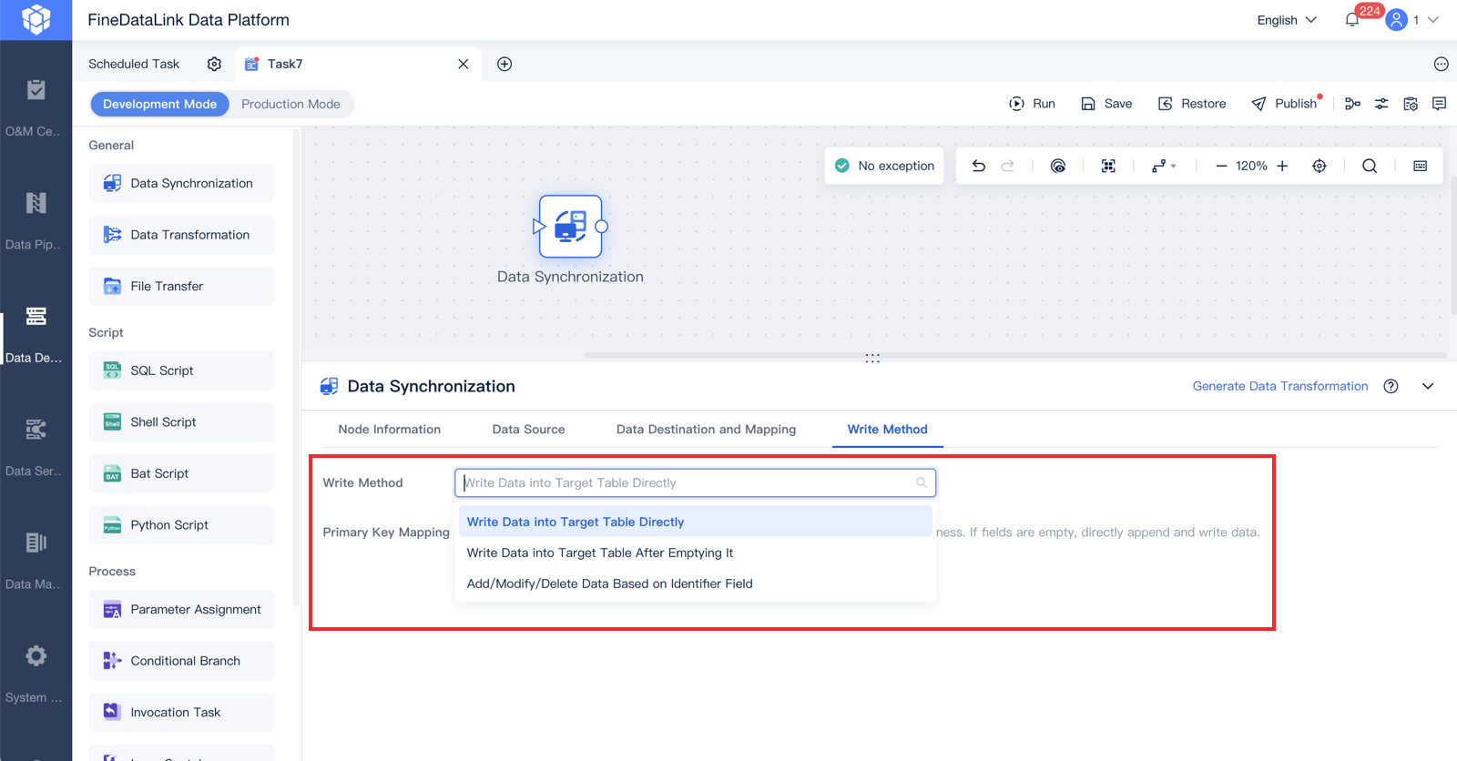 Data Synchronization - Write Method- FineDataLink Help Document