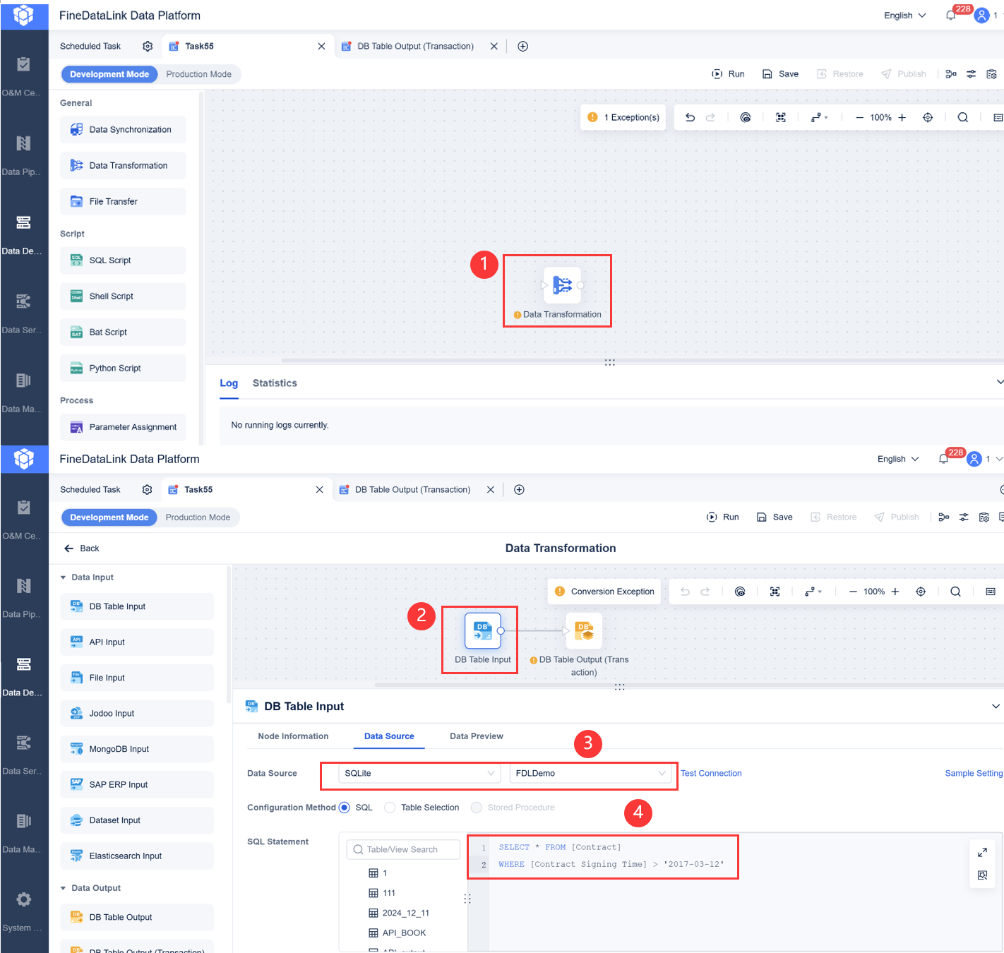 DB Output (Transaction)- FineDataLink Help Document