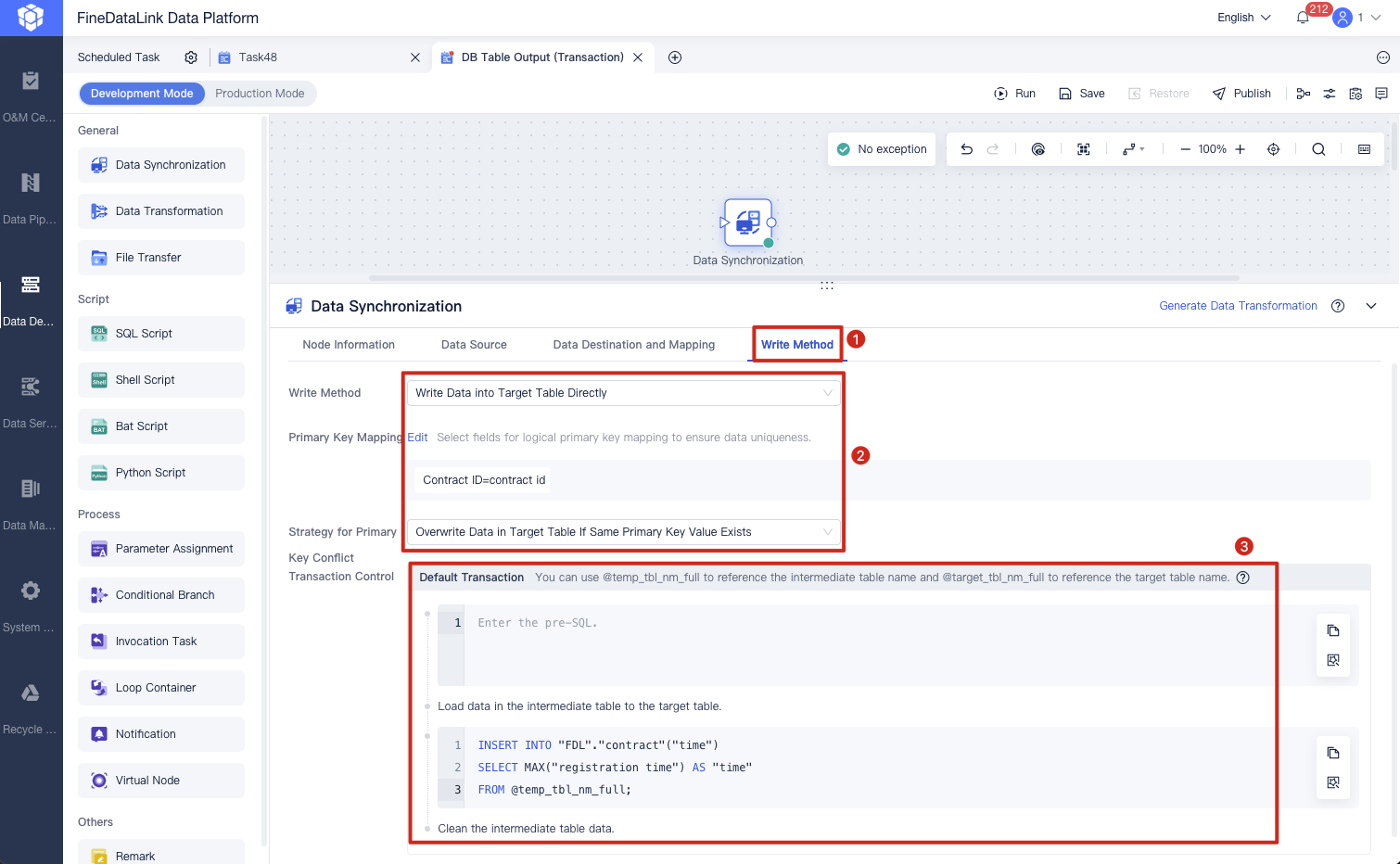 DB Output (Transaction)- FineDataLink Help Document