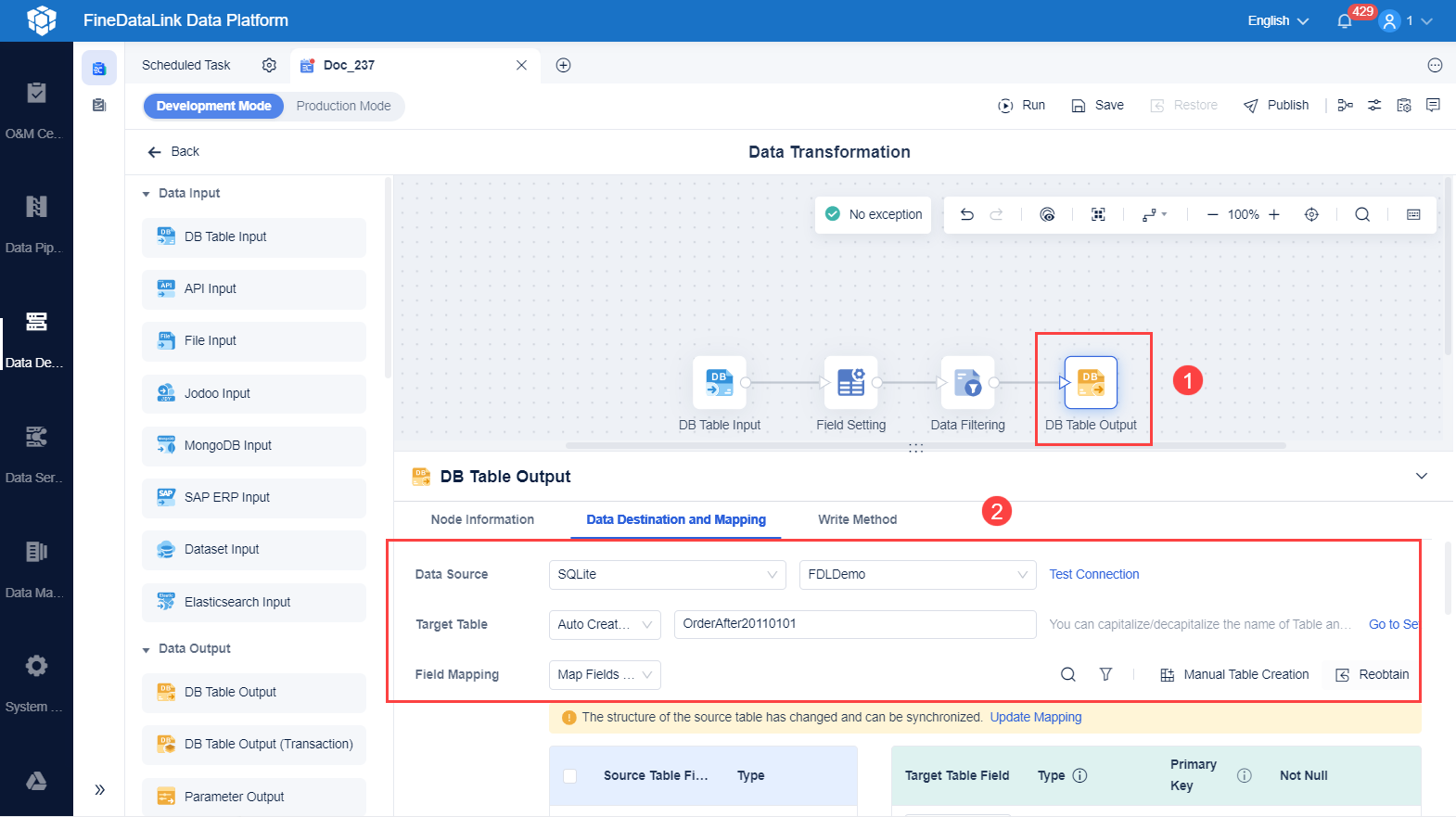 Data Filtering- FineDataLink Help Document