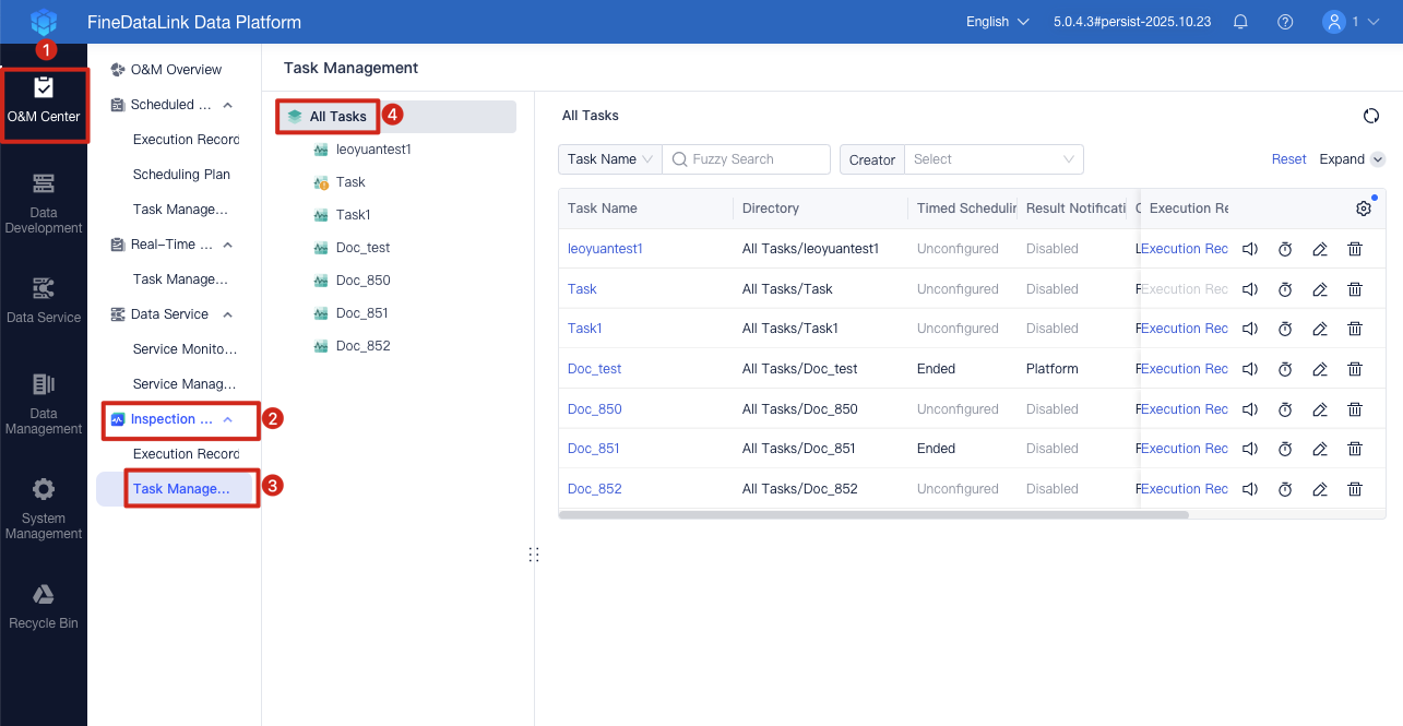 Inspection Task - Task Management- FineDataLink Help Document