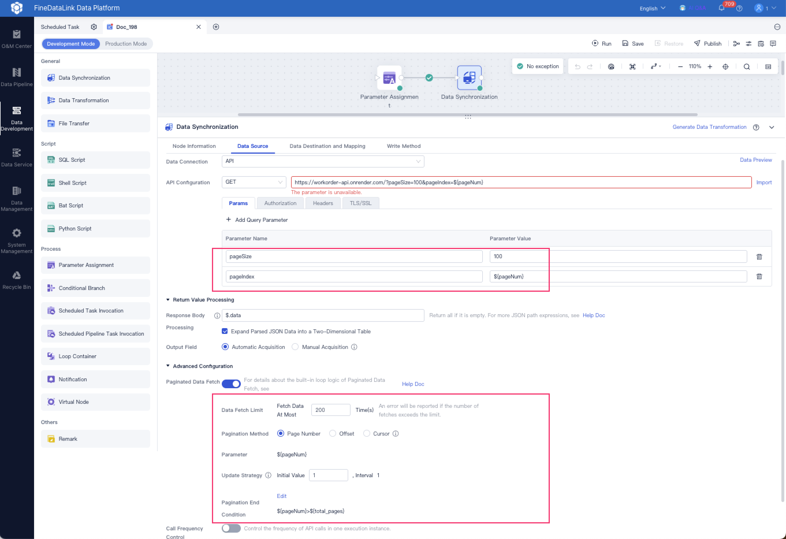 Fetching Data by Page- FineDataLink Help Document