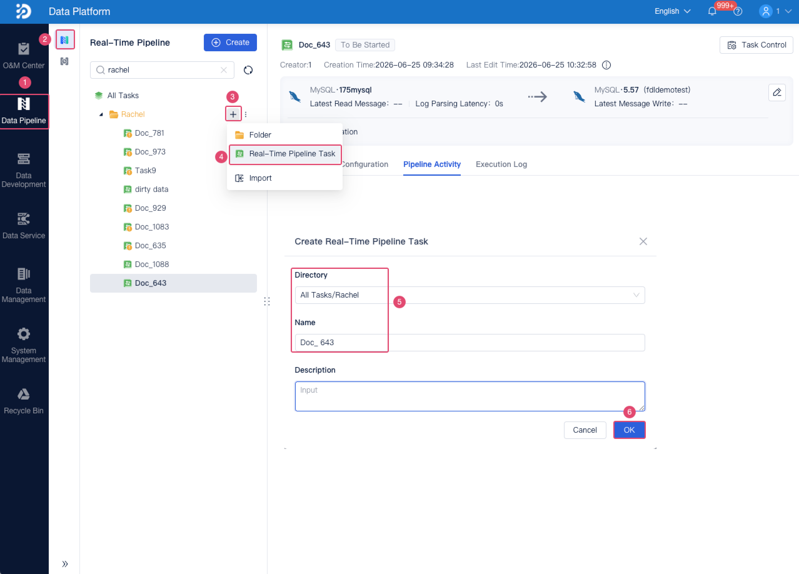 Pipeline Task Example- FineDataLink Help Document