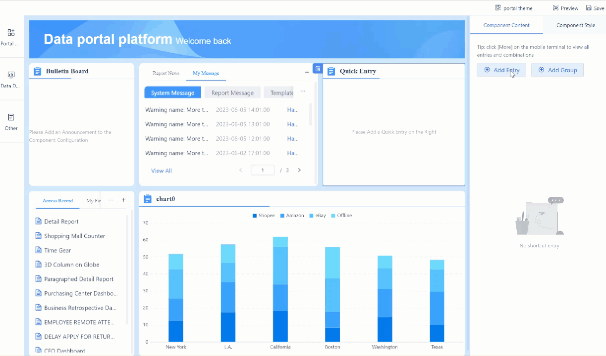 Data Portal Usage Example-FineReport Help Document