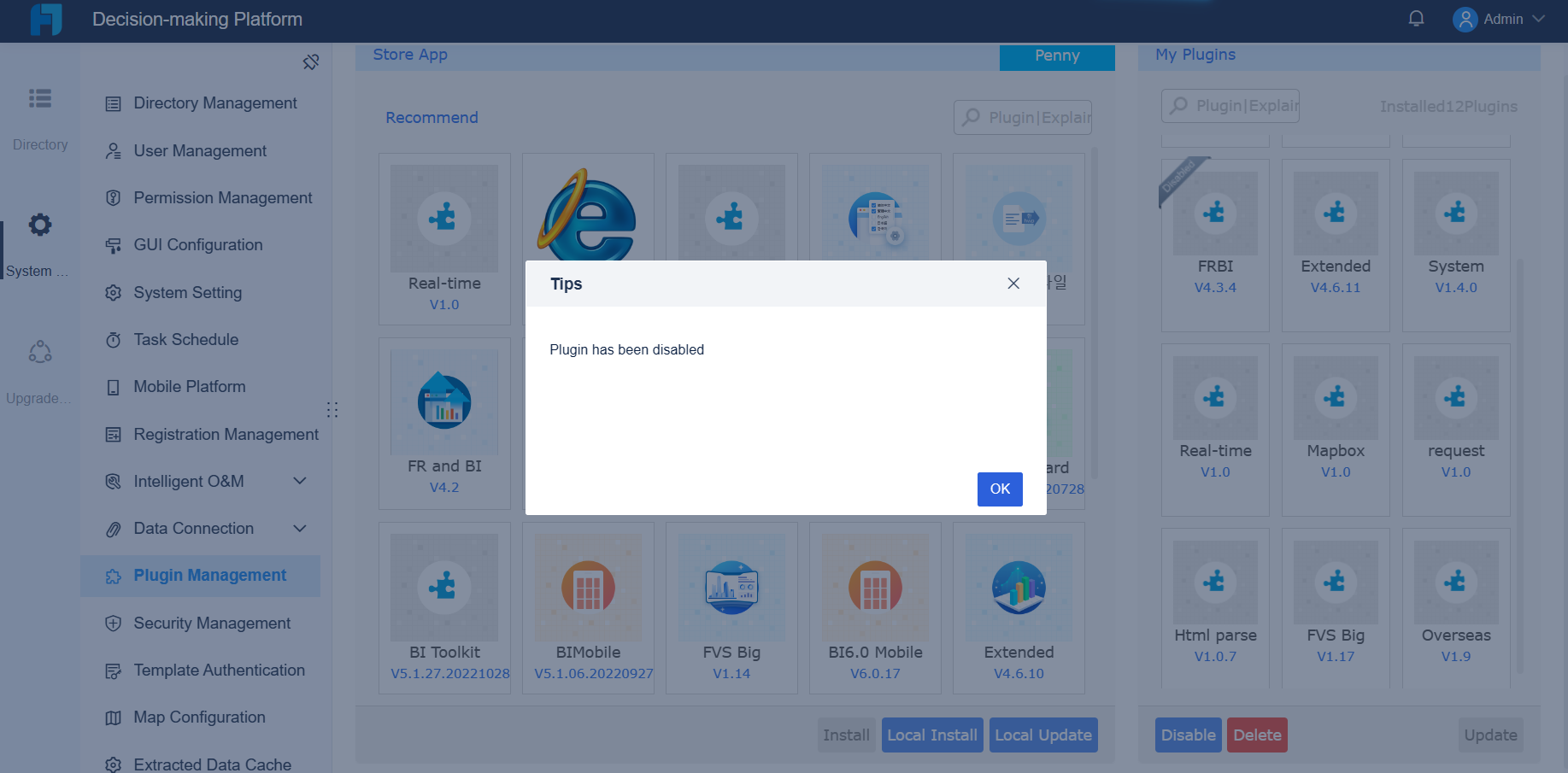 Server Plugin Management-FineReport Help Document