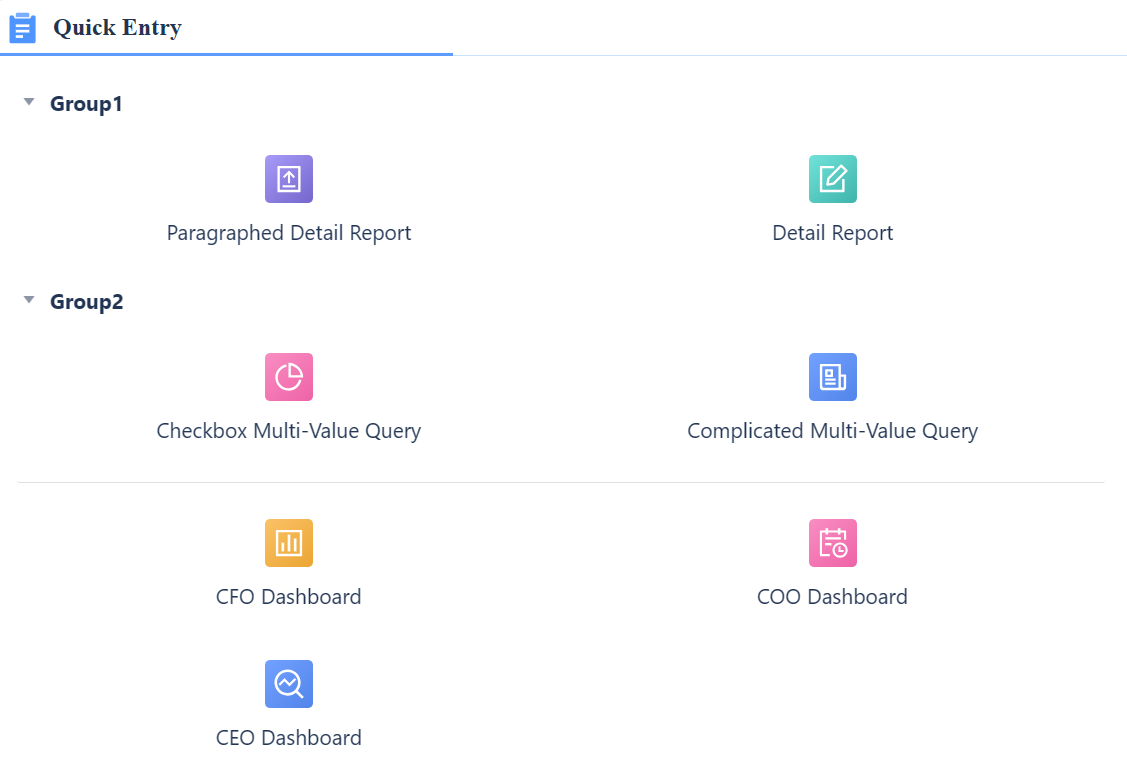Quick Entry Component-FineReport Help Document