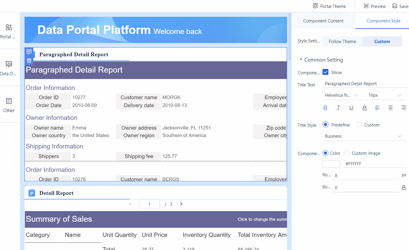 Data Dashboard Component-FineReport Help Document