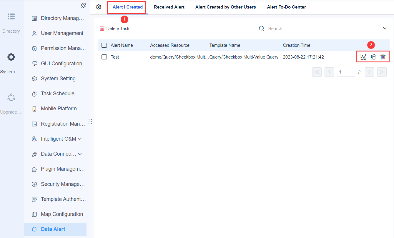 Managing an Alert Task-FineReport Help Document