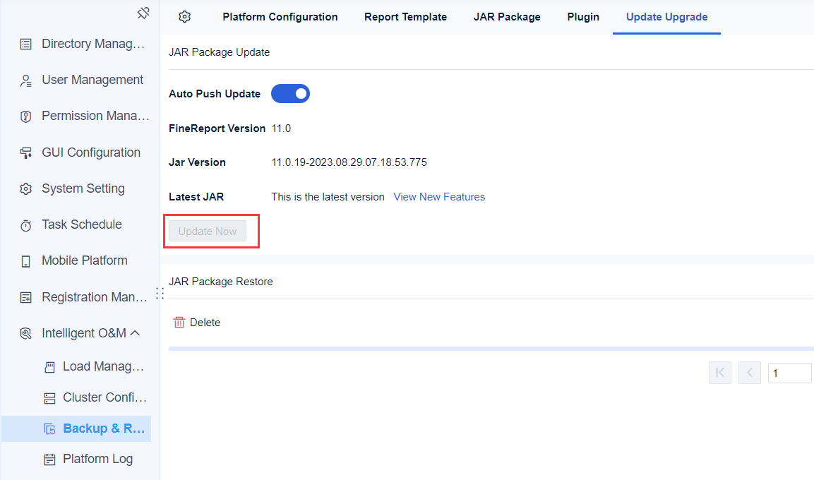 Backup and Restoration-FineReport Help Document