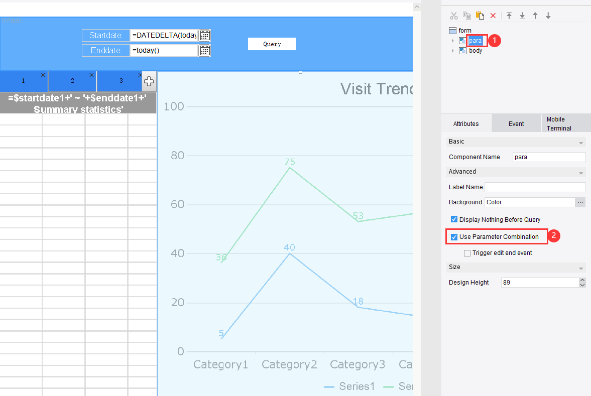 Common Parameter Combination for Templates-FineReport Help Document