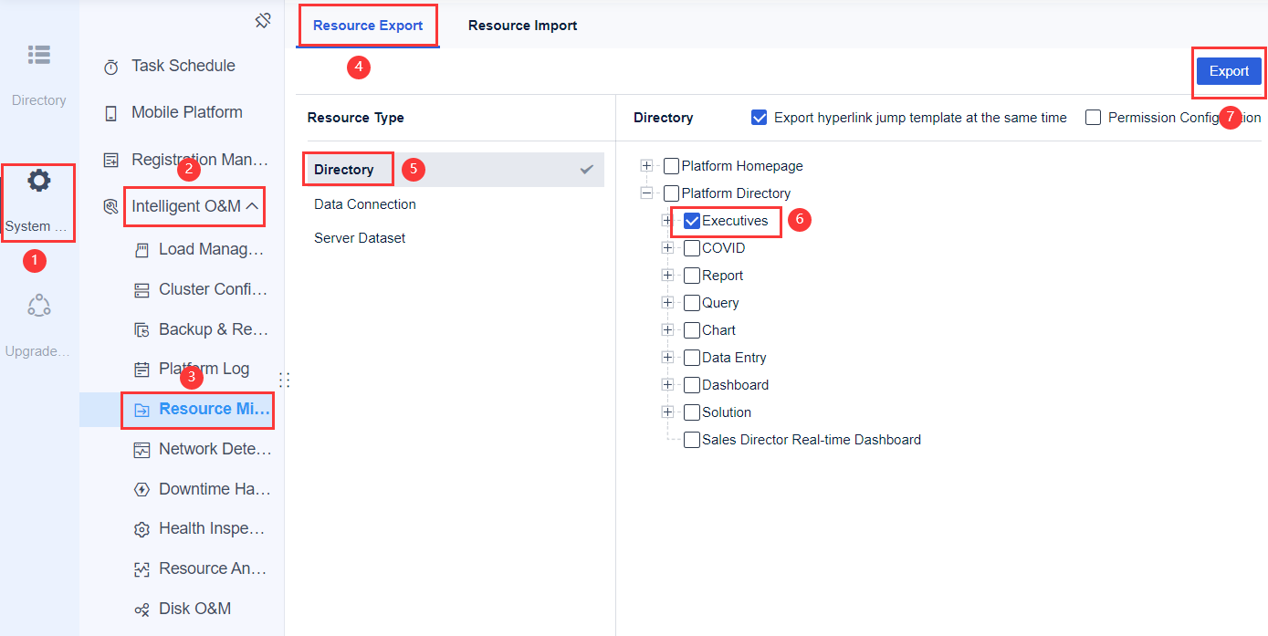 Using Permission of Resource Migration-FineReport Help Document