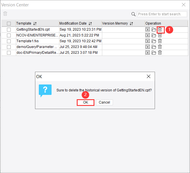 New Template Version Management-FineReport Help Document