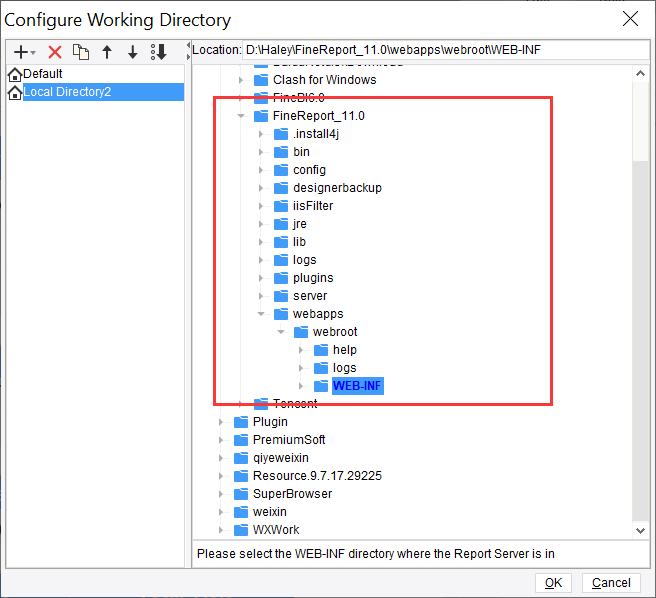 Working Directory Switchover-FineReport Help Document