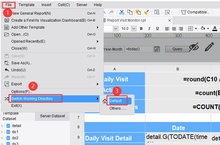 Working Directory Switchover-FineReport Help Document