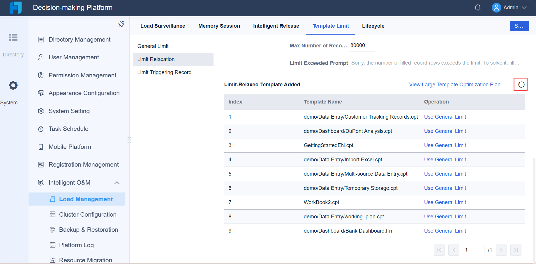 Template Limit-FineReport Help Document