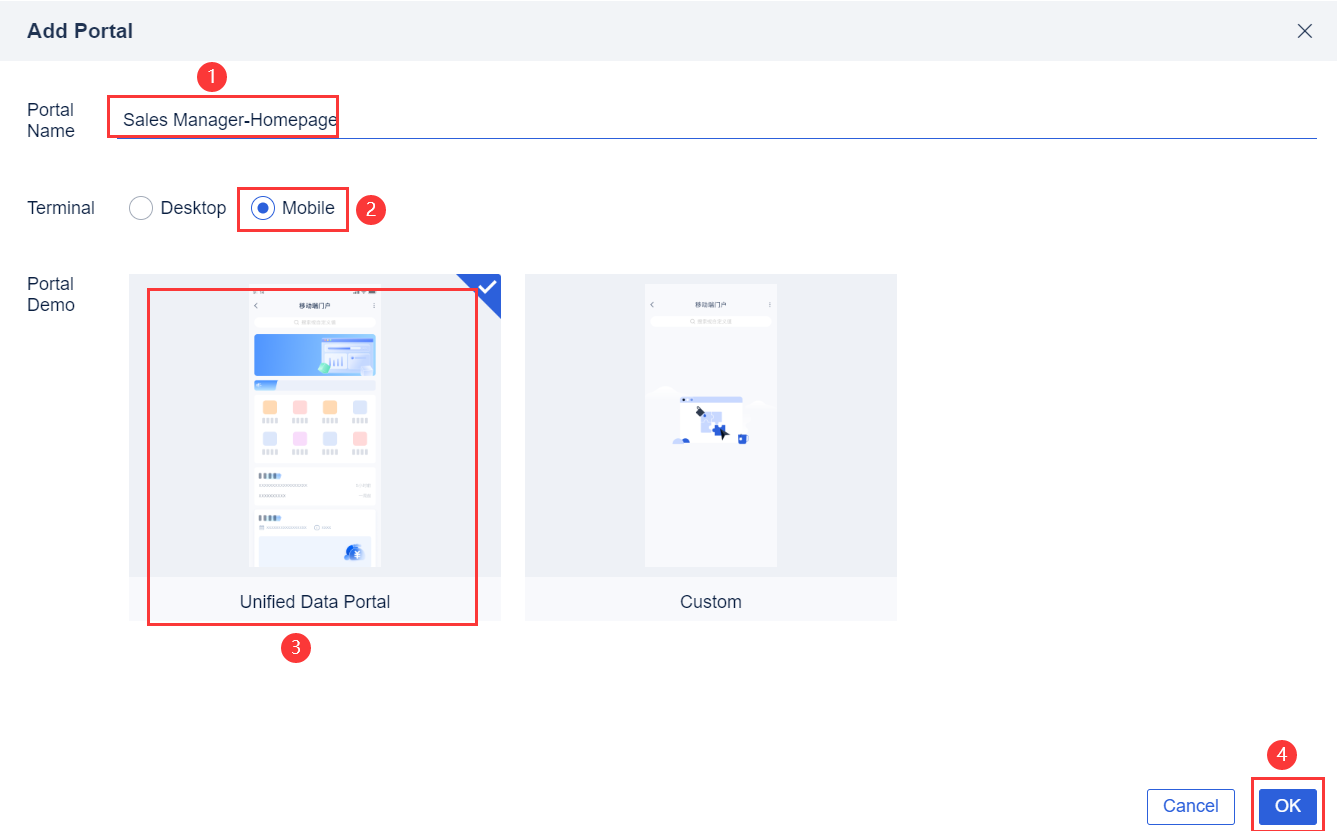 Mobile Data Portal Usage Example-FineReport Help Document