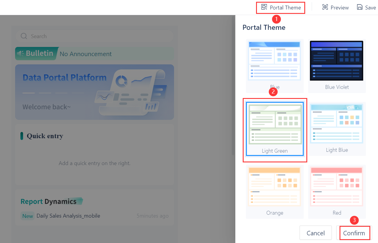 Mobile Data Portal Usage Example-FineReport Help Document