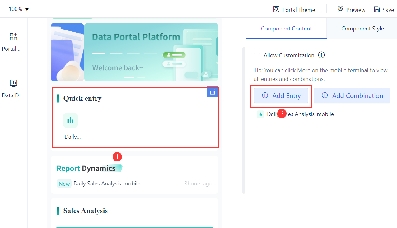 Mobile Data Portal Usage Example-FineReport Help Document
