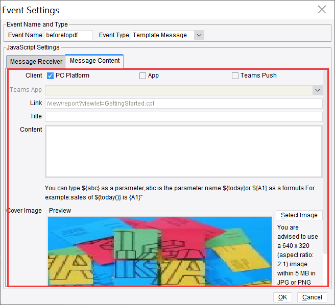 Template Message Event Plugin-FineReport Help Document