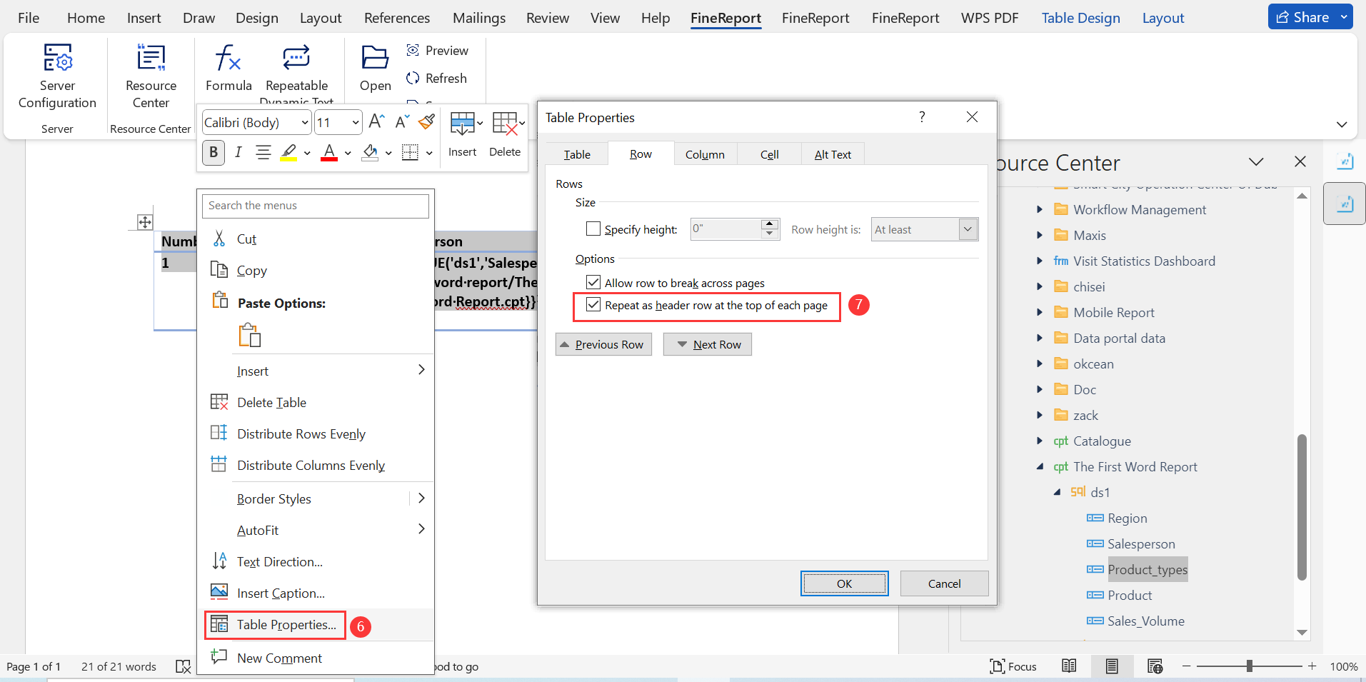 Word Report Example-FineReport Help Document
