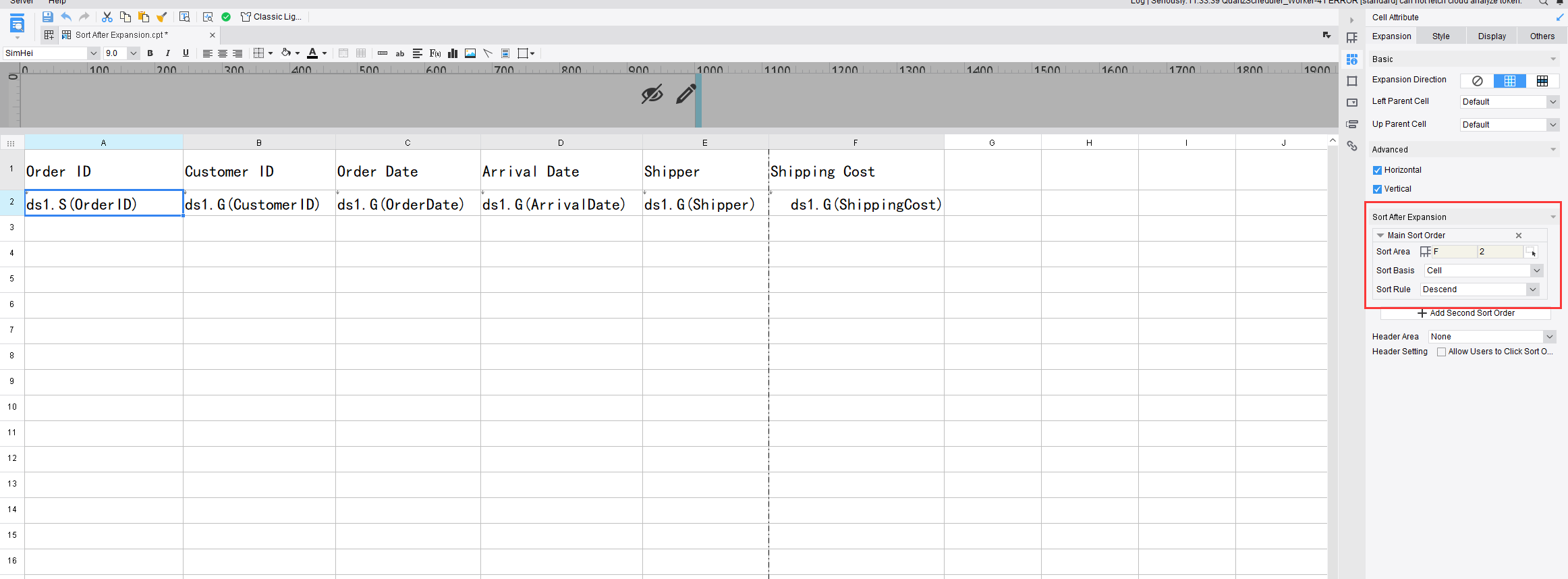 Sort After Expansion-FineReport Help Document
