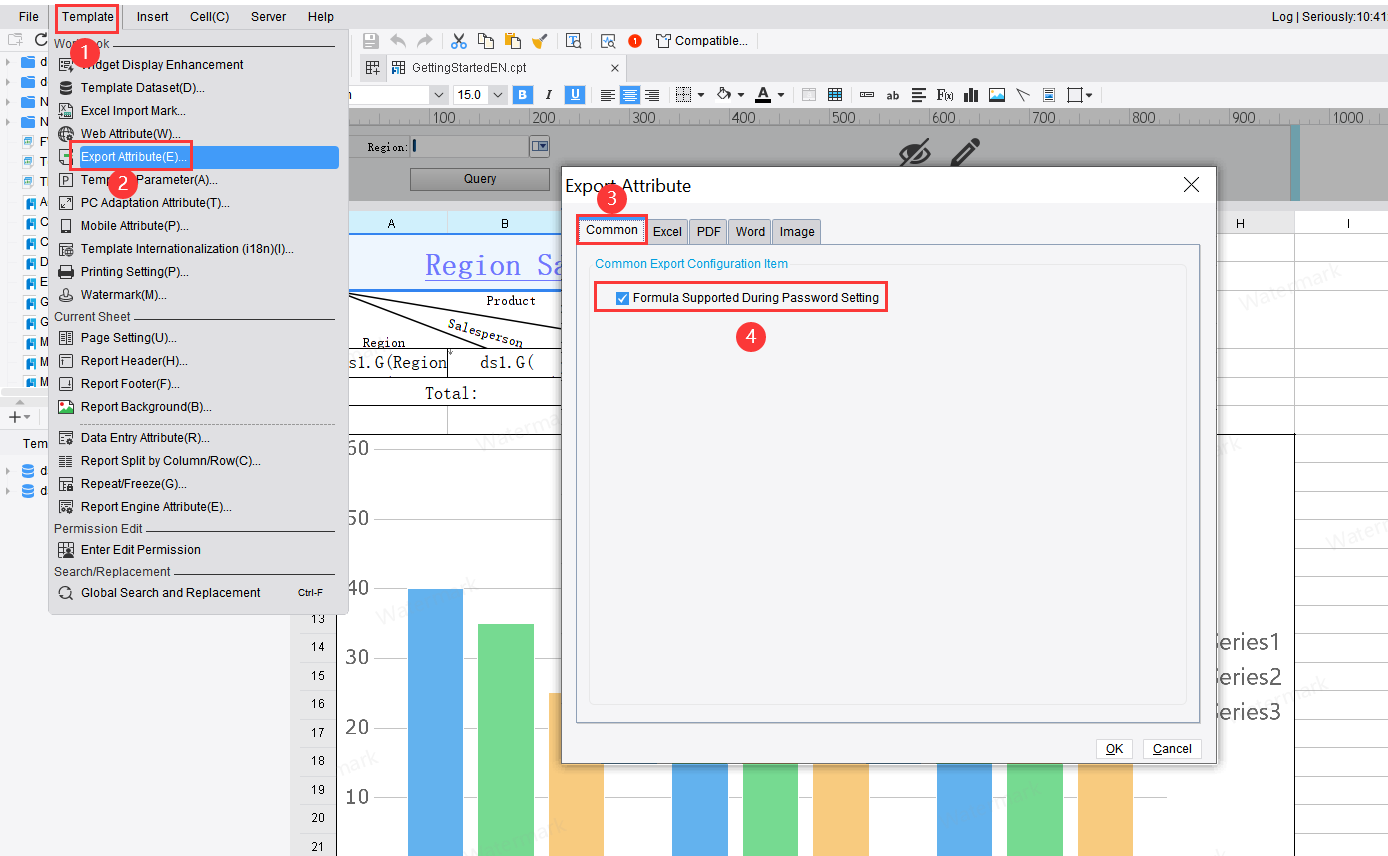 Template Export Attributes-FineReport Help Document