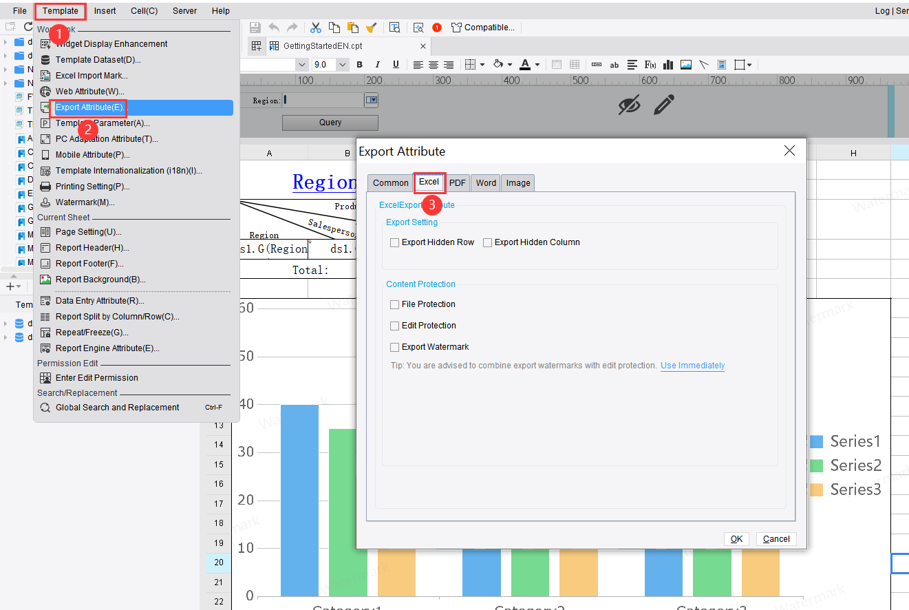 Template Export Attributes-FineReport Help Document