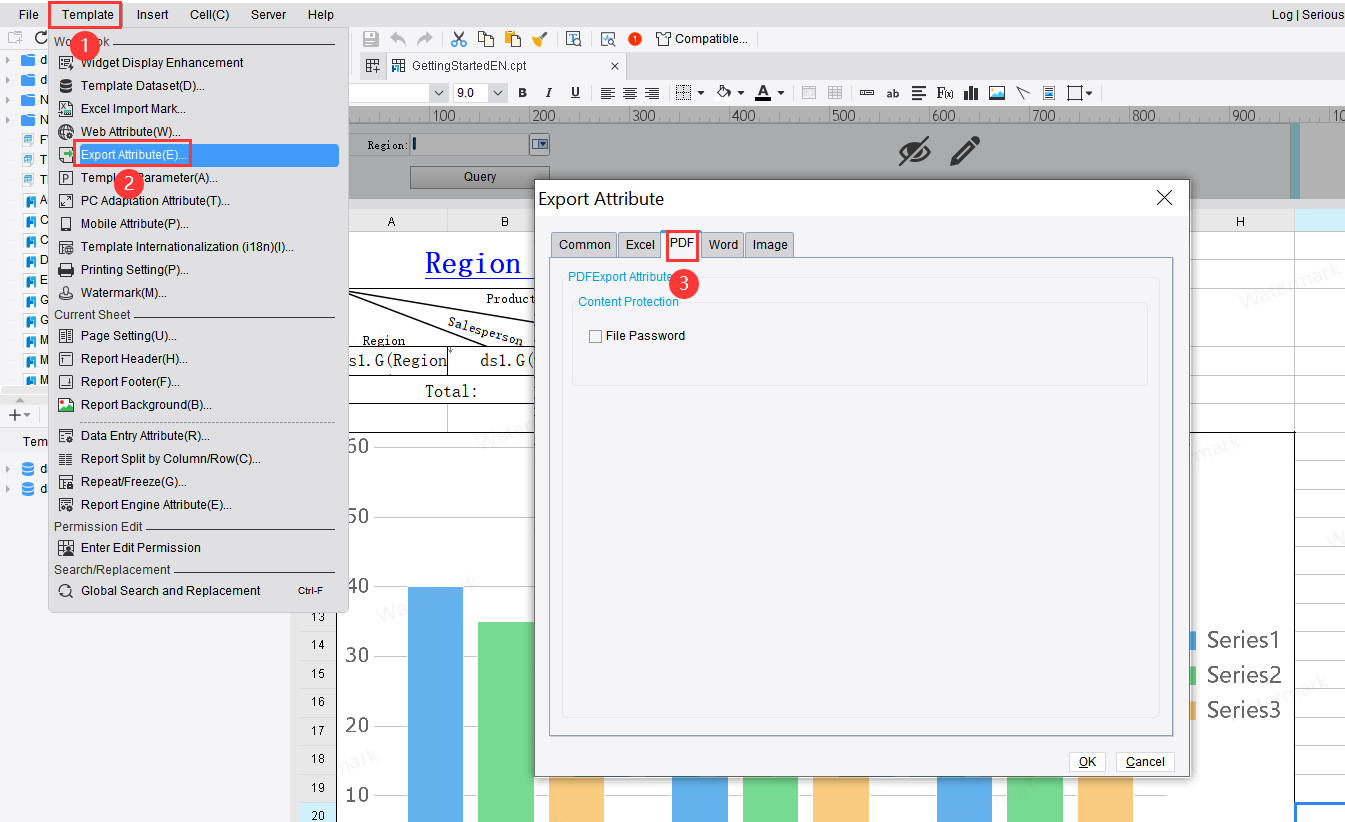 Template Export Attributes-FineReport Help Document